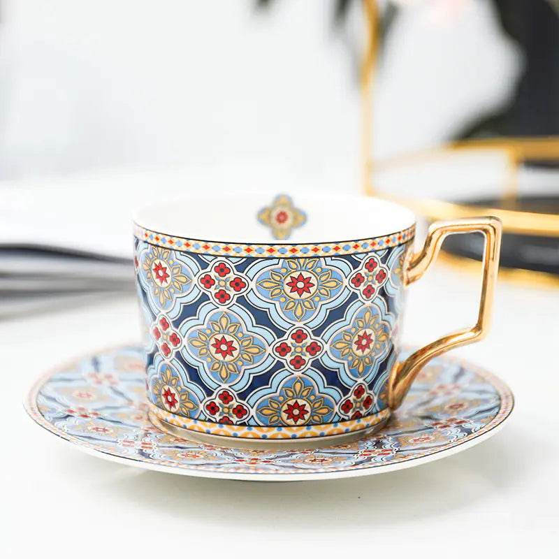 Vibrant Tea Cup and Saucer Set