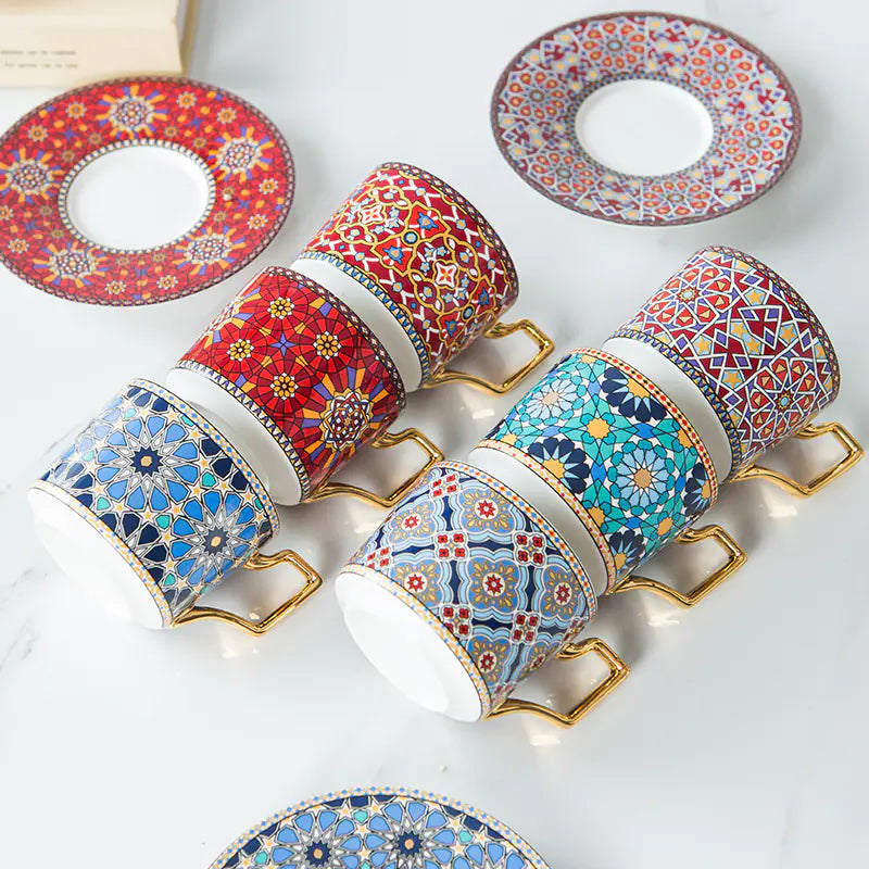 Vibrant Tea Cup and Saucer Set