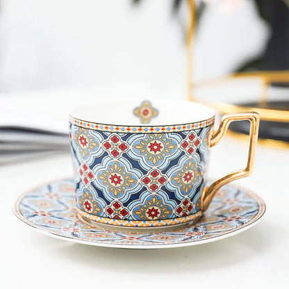 Vibrant Tea Cup and Saucer Set