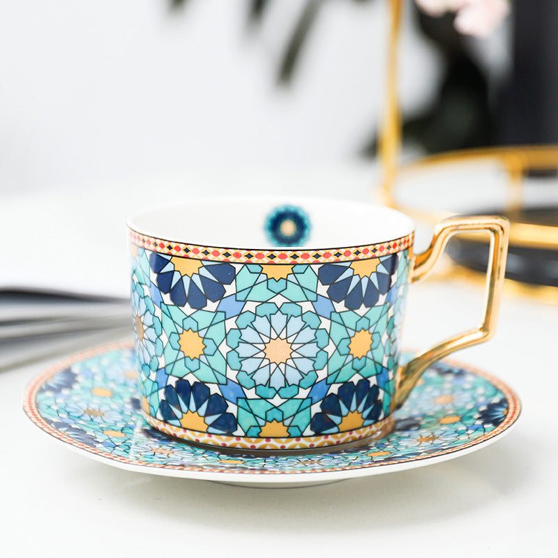 Vibrant Tea Cup and Saucer Set