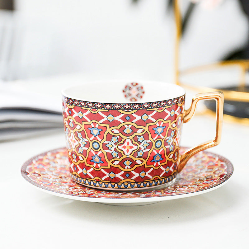 Vibrant Tea Cup and Saucer Set
