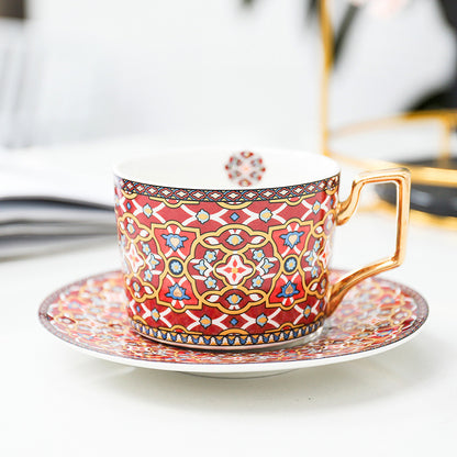 Vibrant Tea Cup and Saucer Set