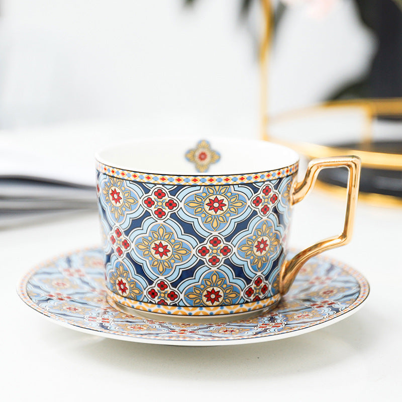 Vibrant Tea Cup and Saucer Set