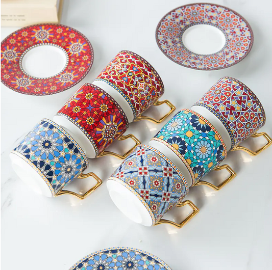Vibrant Tea Cup and Saucer Set