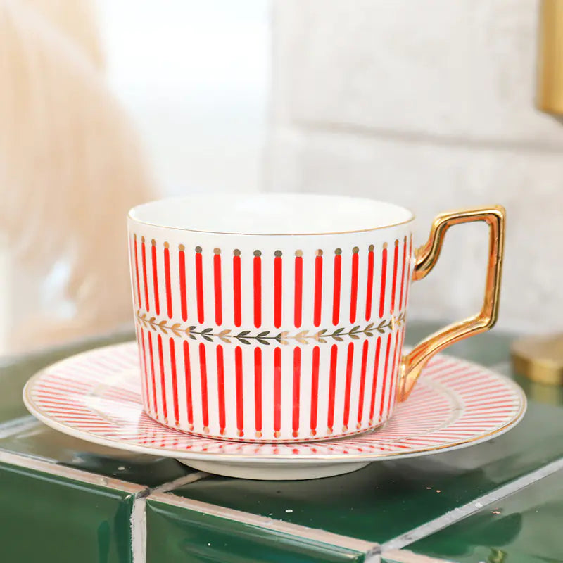 Vibrant Tea Cup and Saucer Set