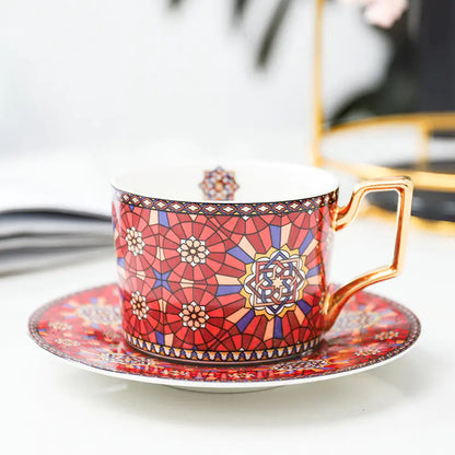 Vibrant Tea Cup and Saucer Set